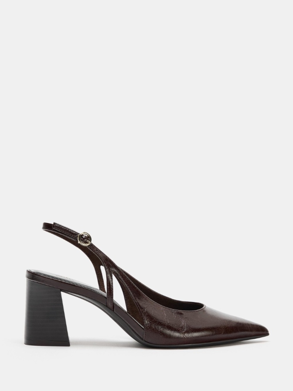 ZARA Brown Slingback Heels Size US 8 - Picture 3 of 6